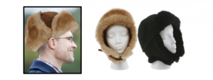 Sheepskin Trooper Hats - Black & Chestnut - Size: S-M-L-XL