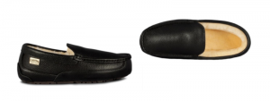 Men's Sheepskin Jackson Loafer Slipper -- size 7-8-9-10-11-12-13 -- Color Black